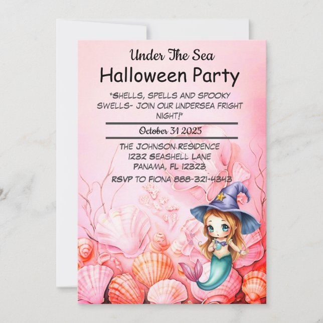 Unter dem Halloween-Party Einladung (Vorderseite)