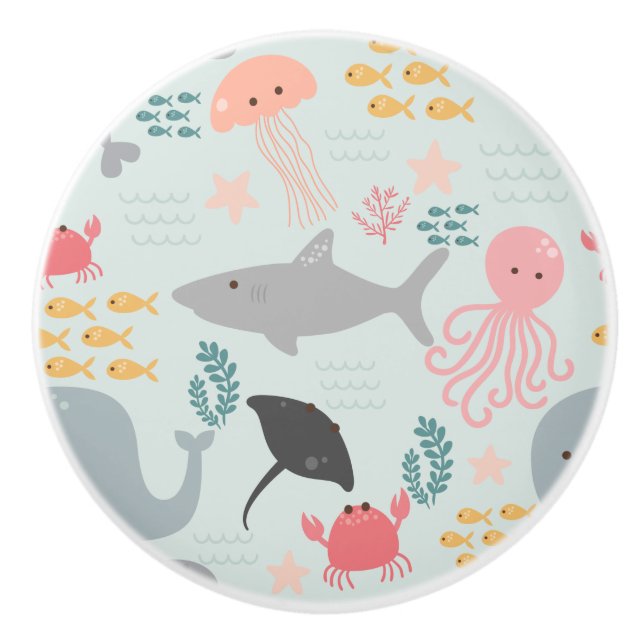 Unter dem Keramik-Knotenpunkt Meeresfreunde Keramikknauf (Vorderseite)