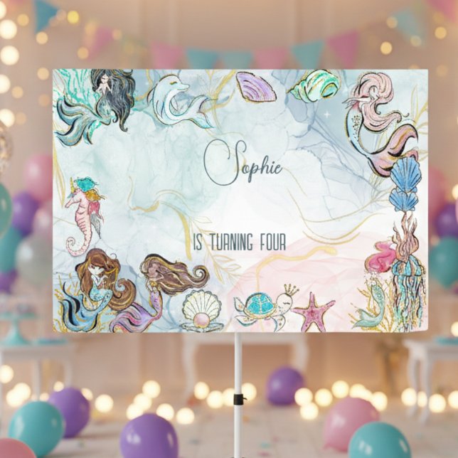 Unter dem Kindergeburtstag Mermaids Banner (Von Creator hochgeladen)