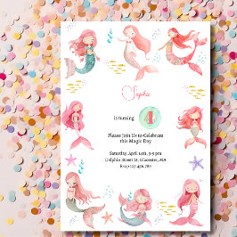 Unter dem Kindergeburtstag Mermaids Einladung