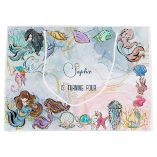 Unter dem Kindergeburtstag Mermaids Große Geschenktüte