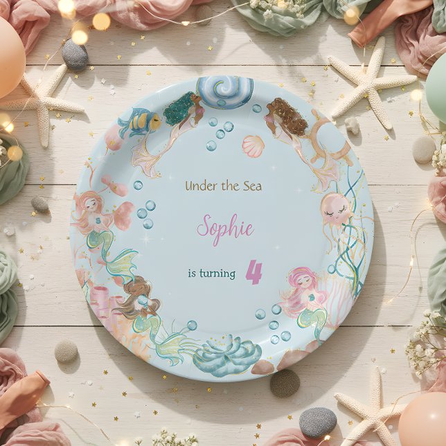 Unter dem Kindergeburtstag Mermaids Pappteller (Von Creator hochgeladen)