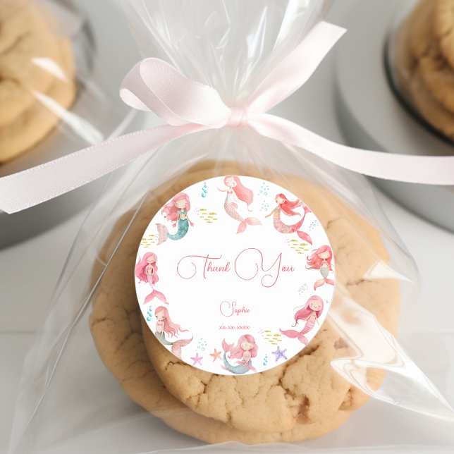 Unter dem Kindergeburtstag Mermaids Runder Aufkleber (Von Creator hochgeladen)