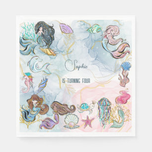Unter dem Kindergeburtstag Mermaids Serviette