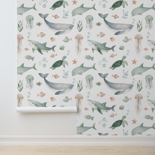 Unter dem Kinderzimmer "Sea Ocean Boys" Kinderzimm Tapete (Anwendung)
