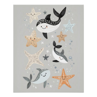 Unter dem Kinderzimmer "Sea Print", "Kids Beach Wa Poster