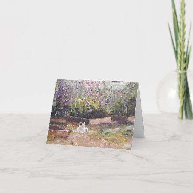 "Unter dem lila Notecard der Blumen Karte (Vorderseite)