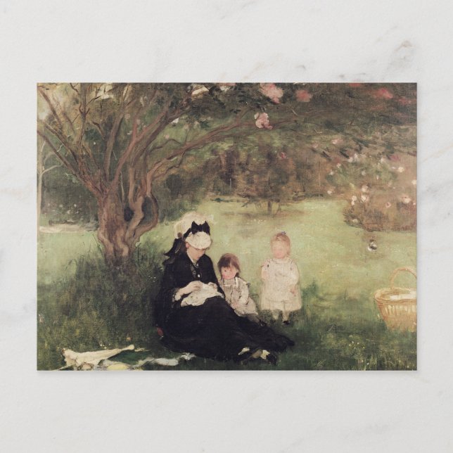 Unter dem Lilac bei Maurecourt, 1874 Postkarte (Vorderseite)