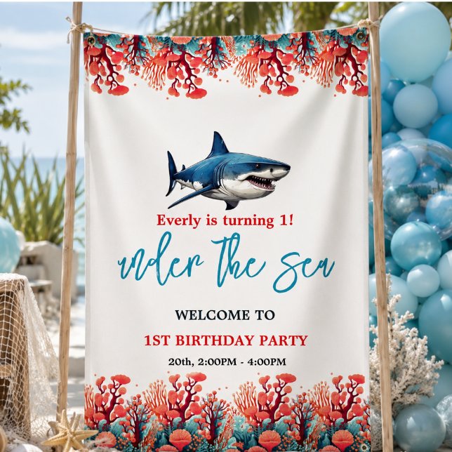 Unter dem Meer 1. Geburtstag Party Banner (Under the Sea 1st Birthday Party Banner)
