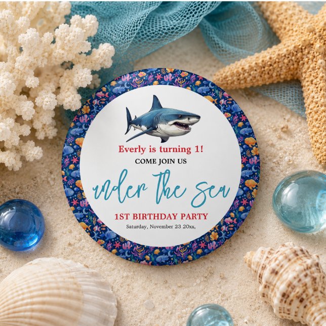 Unter dem Meer 1. Geburtstag Party Button (Under the Sea 1st Birthday Party Button)