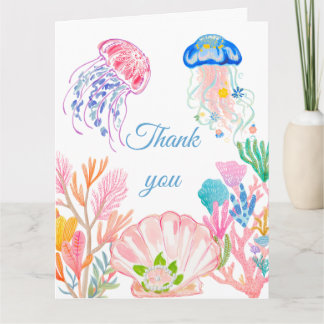 Unter dem Meer Aquarell-Baby-Shower Dankeskarte