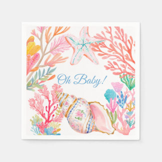 Unter dem Meer Aquarell-Baby Shower  Serviette