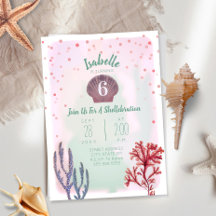 Unter dem Meer Aquarell Confetti Coral Geburtstag