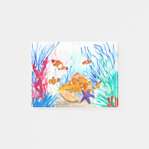 Unter dem Meer Aquarell Fisch Ozean Küste Meer Post-it Klebezettel