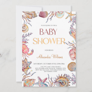 Unter dem Meer Aquarell-Nautische Babyparty Einladung