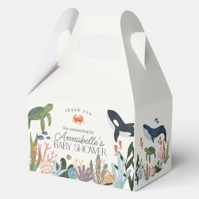 Unter dem Meer Baby Dusche Gastgeschenke Geschenkschachtel (Vorderseite)