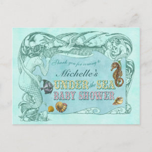 Unter dem Meer Baby Shower Dankeschön-Postkarte Postkarte