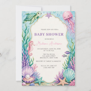 Unter dem Meer Baby Shower Einladung