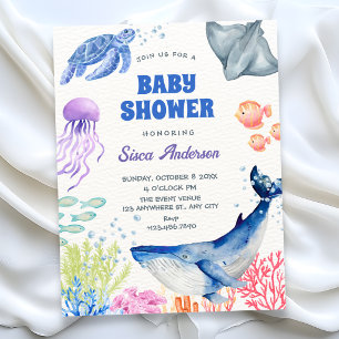 Unter dem Meer Baby Shower Einladung