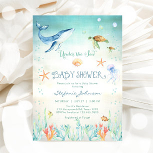 Unter dem Meer Baby Shower Einladung