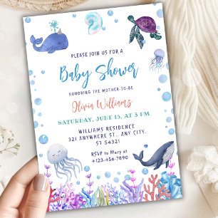 Unter dem Meer Baby Shower Einladung