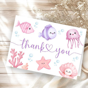 Unter dem Meer Baby Shower gefaltete Dankeskarten Dankeskarte