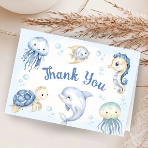 Unter dem Meer Baby Shower gefaltete Dankeskarten Dankeskarte