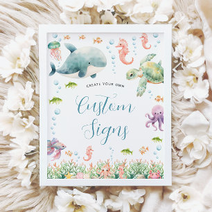 Unter dem Meer Baby Shower Individuelles Schild