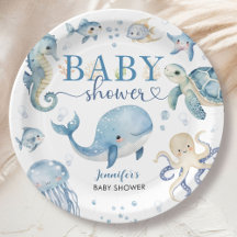 Unter dem Meer Baby Shower Junge Blau Ozean