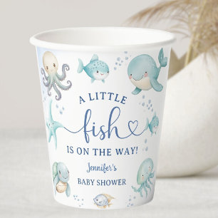 Unter dem Meer Baby Shower Junge Blauer Ozean Pappbecher