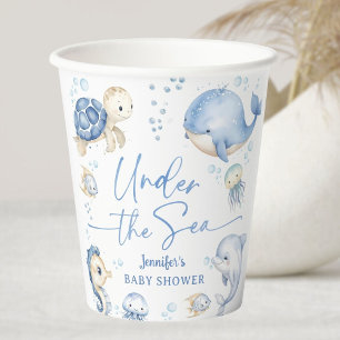 Unter dem Meer Baby Shower Junge Dusty Blau Pappbecher