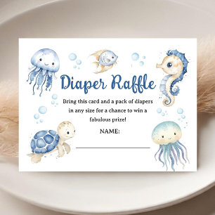 Unter dem Meer Baby Shower Junge Windel-Raffle Begleitkarte