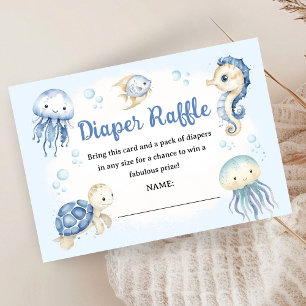 Unter dem Meer Baby Shower Junge Windelraffel Begleitkarte