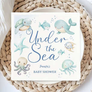 Unter dem Meer Baby Shower Ozean Blau Papier Serviette