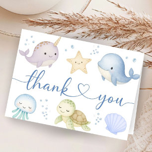 Unter dem Meer Baby Shower Ozean Danksagungskarte Dankeskarte