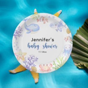 Unter dem Meer Baby Shower Ozean Tiere Pappteller