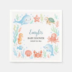 Unter dem Meer Baby Shower Papier Serviette
