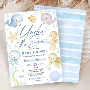Unter dem Meer Baby Shower Süßer Ozean Einladung