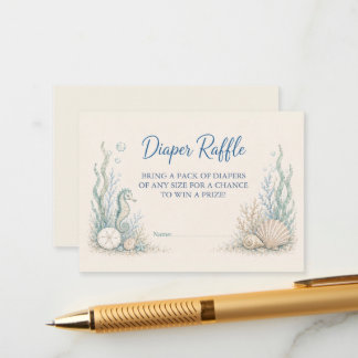 Unter dem Meer Baby Shower Windel-Raffle-Karte Begleitkarte