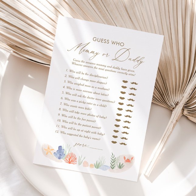 Unter dem Meer Babydusche raten, wer Mama oder Pap Einladung (Von Creator hochgeladen)