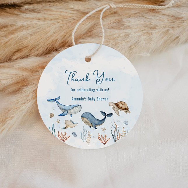 Unter dem Meer Babydusche Vielen Dank Geschenkanhänger (Von Creator hochgeladen)