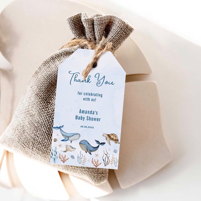 Unter dem Meer Babydusche Vielen Dank Geschenkanhänger (Von Creator hochgeladen)