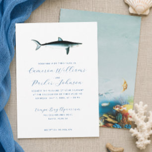 Unter dem Meer Blaue Hai Aquarium Hochzeit Einladung