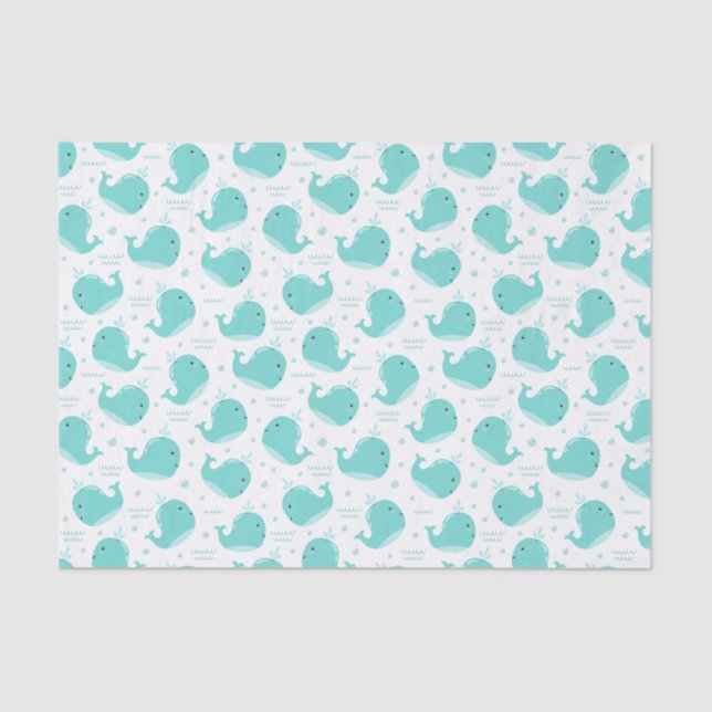 Unter dem Meer blauer Wale schwimmen und Spaß habe Seidenpapier (Vorderseite)