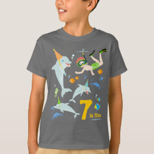 Unter dem Meer Delphine und Jungen Geburtstagspart T-Shirt