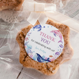 Unter dem Meer Dolphin Aufkleber Etiketten Geburts