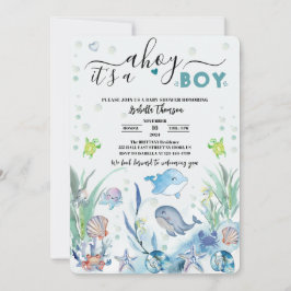 unter dem Meer eine Babydusche Einladung