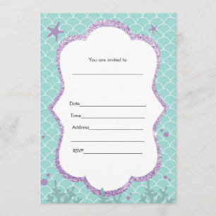 Unter dem Meer Einladung in Lila Aquamarinen