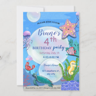 Unter dem Meer Einladung zum Geburtstag