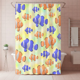 Unter dem Meer farbiger Clownfisch Duschvorhang